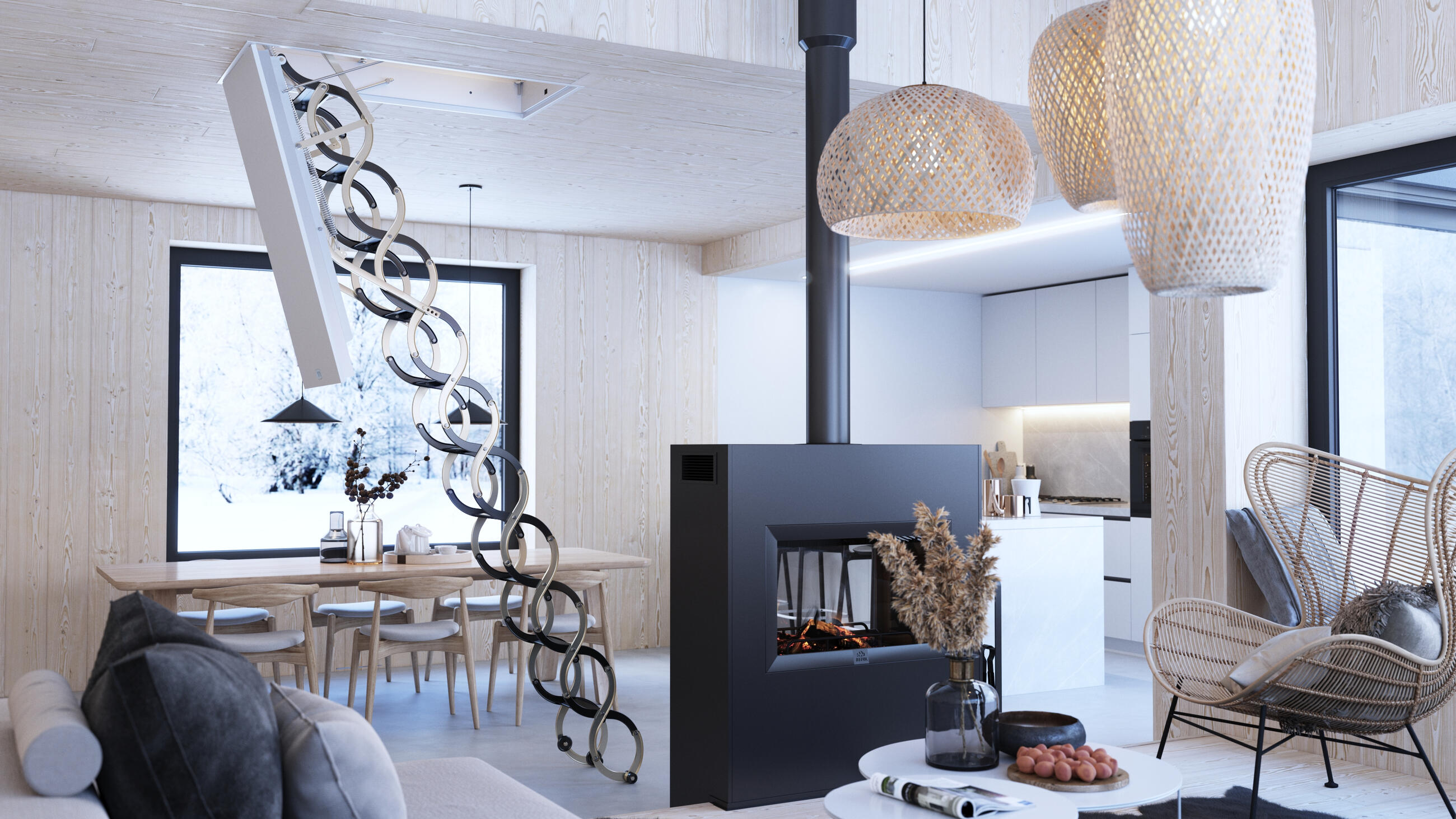 Protipožiarne podkrovné schody Lusso PP