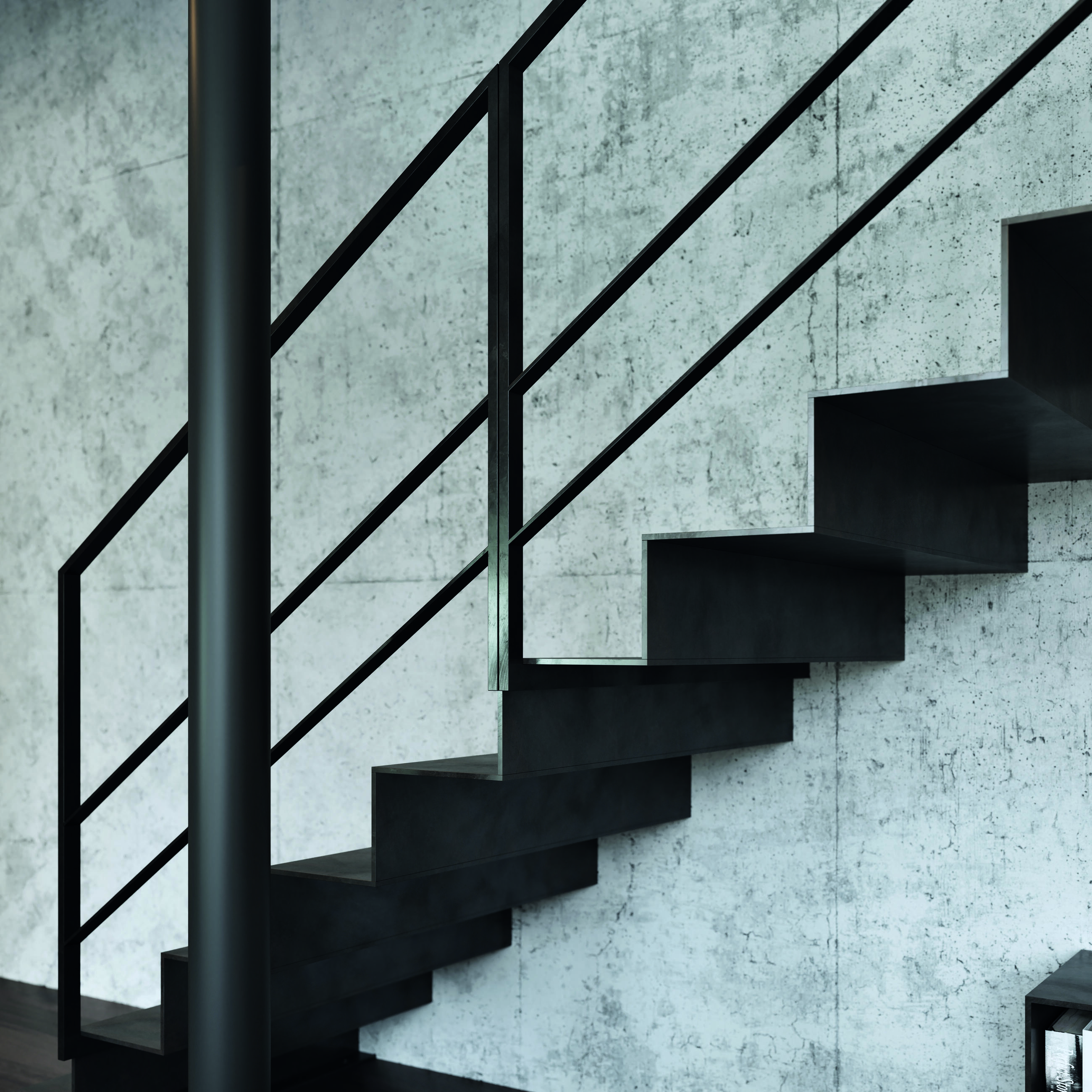 Zvárané oceľové interiérové schodisko