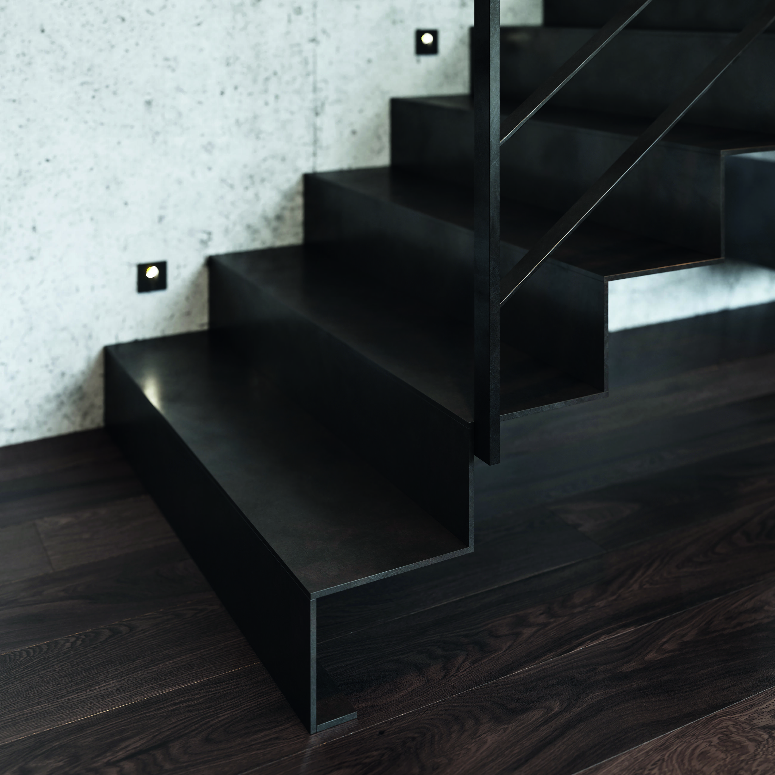 Zvárané oceľové interiérové schodisko