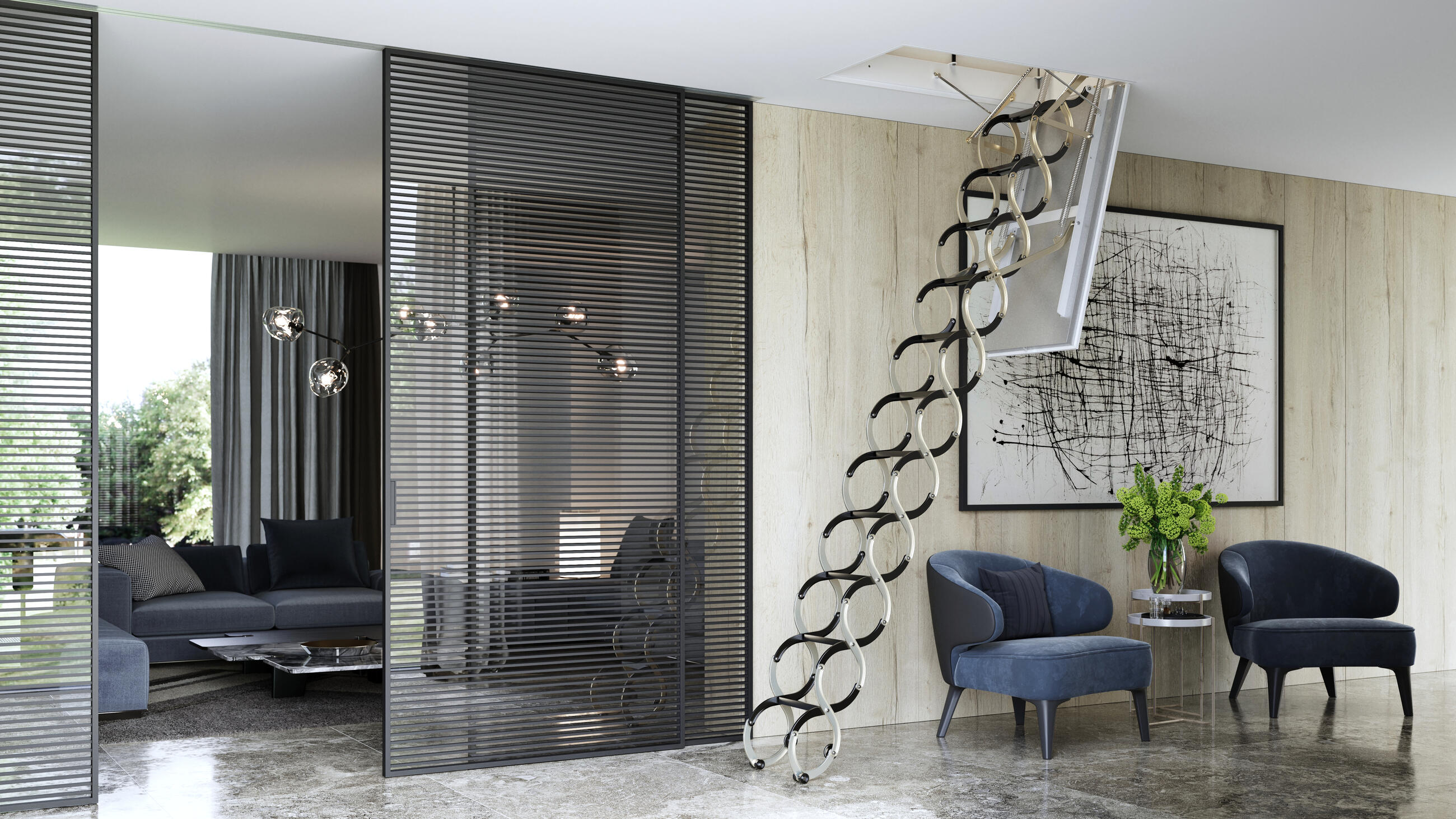 Protipožiarne podkrovné schody Lusso PP