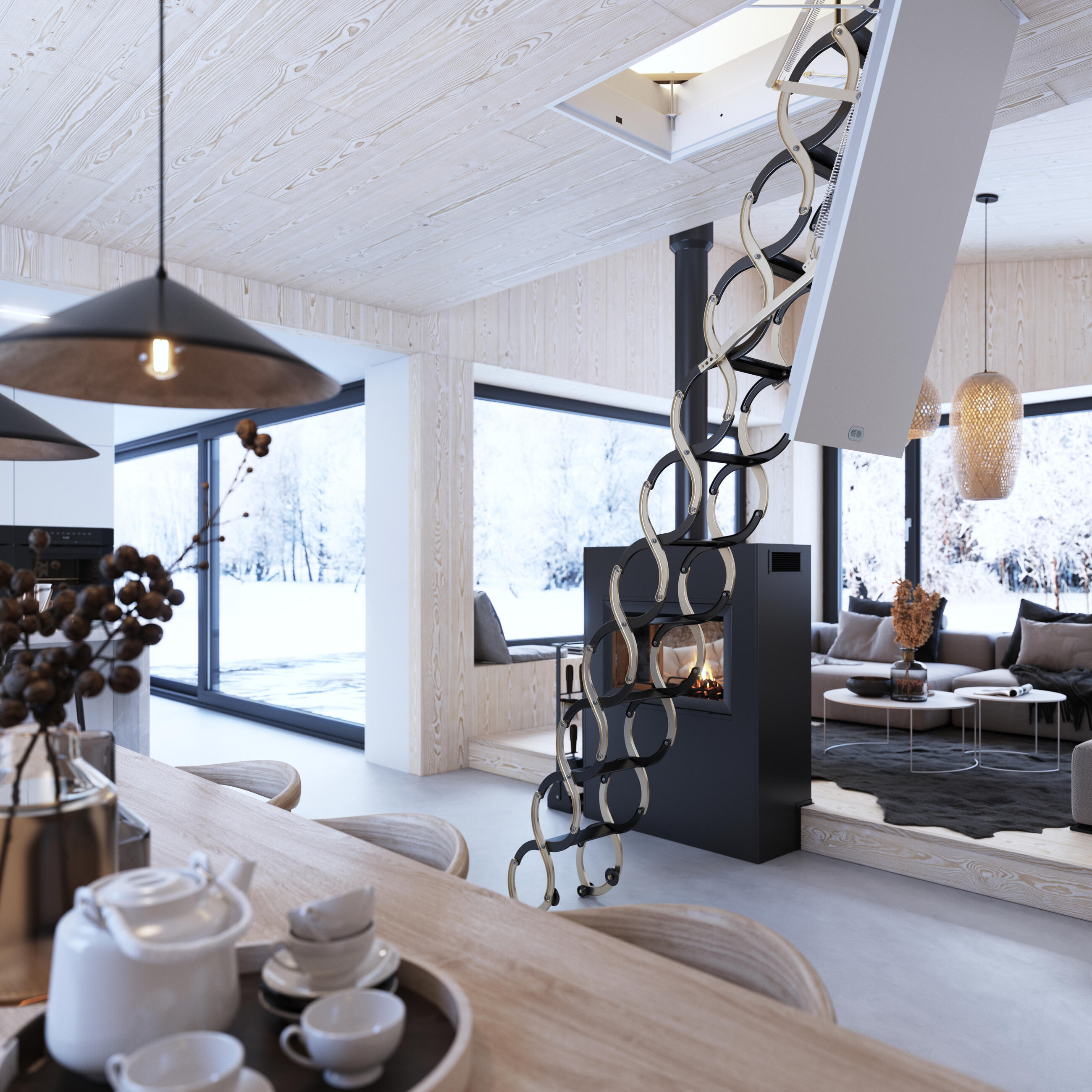 Protipožiarne podkrovné schody Lusso PP